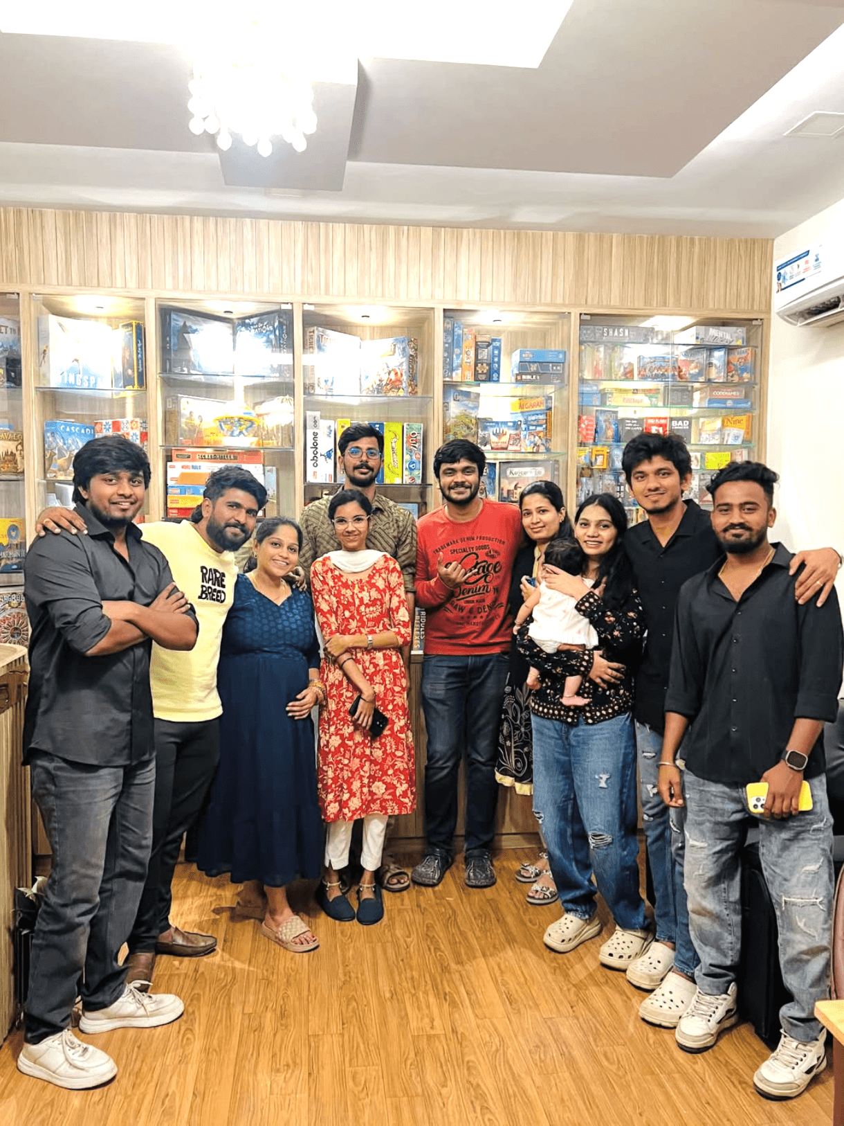Friends playing board games at a cozy table
